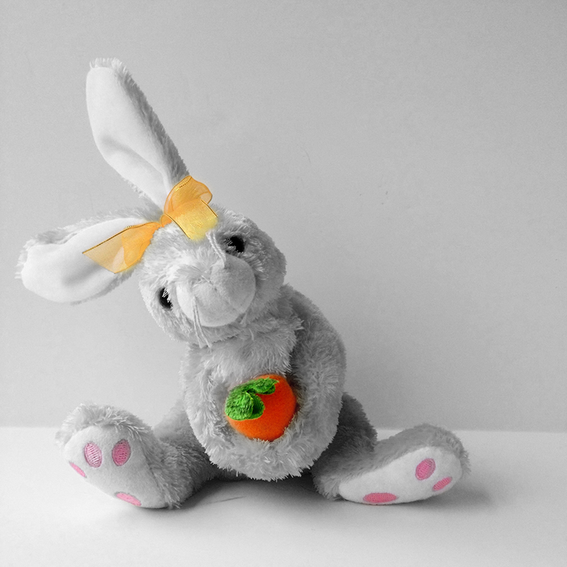 Digital Photo Art - Toy Rabbit ~ Selective Black and White, Part 2