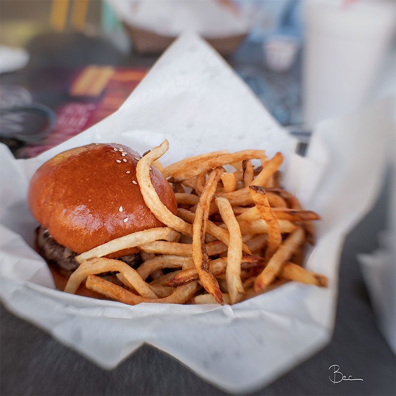 Hamburger and Fries Food Photography | Lensbaby Composer Pro Sweet 35